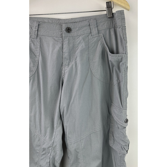 Kuhl Kontra Short Gray Cargo Convertible Roll Tab Adjustable Crop Womens Size 10 - Picture 5 of 13